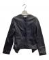 COLUMN（コラム）の古着「レザーノーカラージャケット」｜ネイビー