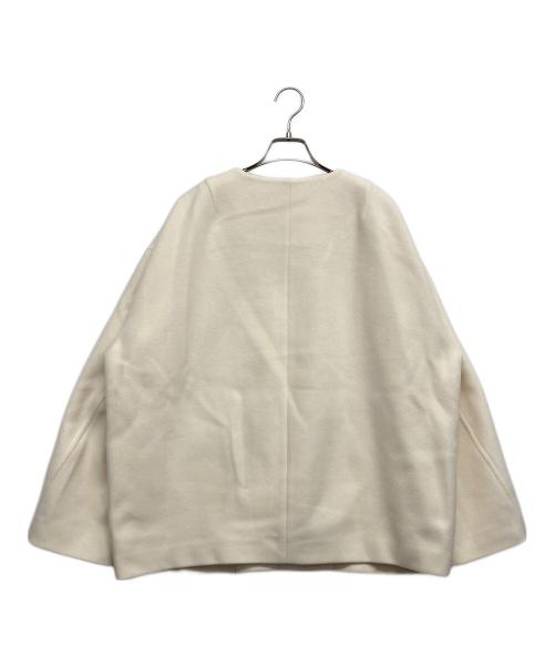 CADUNE（カデュネ）CADUNE (カデュネ) ノーカラーポケットコート アイボリー サイズ:38の古着・服飾アイテム