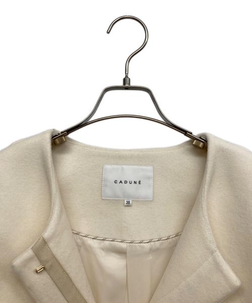 CADUNE（カデュネ）CADUNE (カデュネ) ノーカラーポケットコート アイボリー サイズ:38の古着・服飾アイテム
