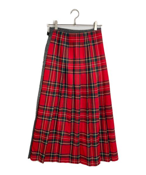 O'NEIL OF DUBLIN（オニールオブダブリン）O'NEIL OF DUBLIN (オニールオブダブリン) RAY BEAMS (レイ ビームス) 別注チェックラップスカート　ロングスカート　巻きスカート レッド サイズ:38の古着・服飾アイテム