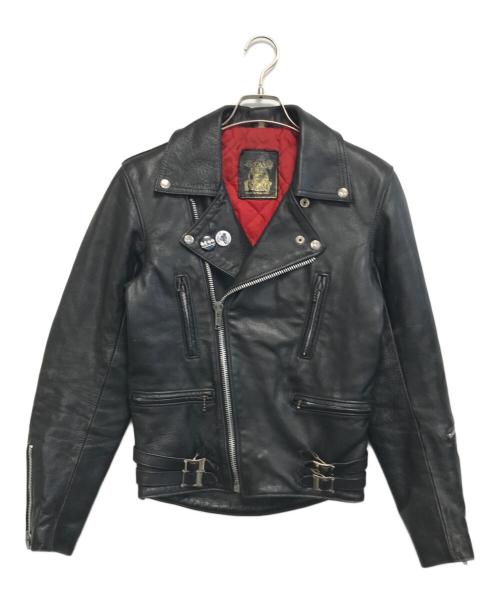 666（666）666 (666) ダブルライダースジャケット ブラック サイズ:32の古着・服飾アイテム