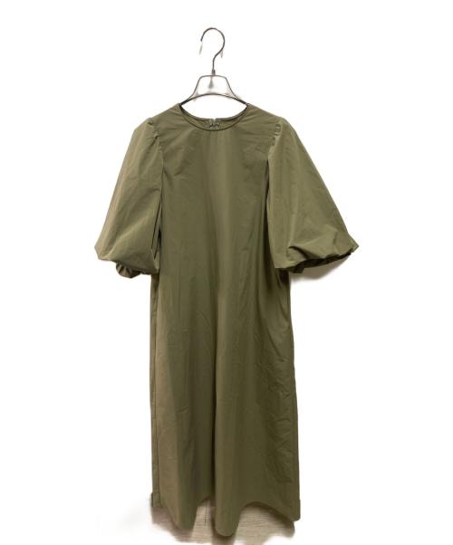UNFILO（アンフィーロ）UNFILO (アンフィーロ) FINE MOVE ボリュームスリーブ ワンピース オリーブ サイズ:MT 未使用品の古着・服飾アイテム