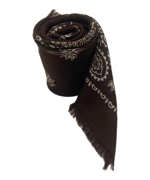 destin（デスティン）destin (デスティン) ペイズリーウールバンダナスカーフ ブラウン サイズ:下記参照の古着・服飾アイテム