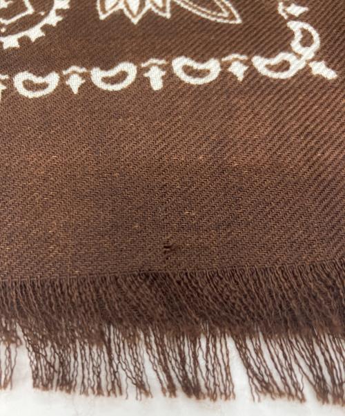 destin（デスティン）destin (デスティン) ペイズリーウールバンダナスカーフ ブラウン サイズ:下記参照の古着・服飾アイテム