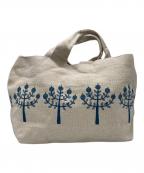 mina perhonenミナ ペルホネン）の古着「パニーニバッグ」｜ベージュ×ブルー