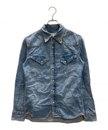 REMI RELIEF（レミレリーフ）の古着「デニムウエスタンシャツ」｜インディゴ