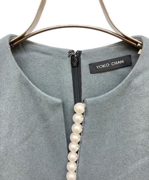 YOKO CHAN（ヨーコチャン）YOKO CHAN (ヨーコチャン) パールスリットノースリーブワンピース グレー サイズ:36の古着・服飾アイテム