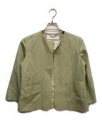 J&M DAVIDSONジェイ＆エム デヴィッドソン）の古着「CROPPED COLLARLESS TAILORED JK」｜ライトグリーン