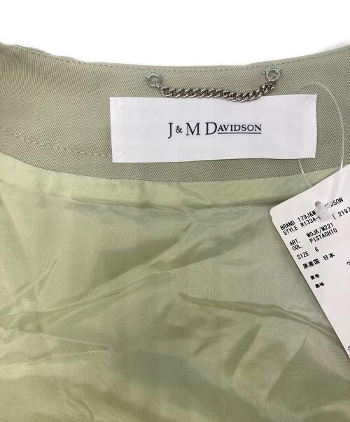 J&M DAVIDSON（ジェイ＆エム デヴィッドソン）J&M DAVIDSON (ジェイ＆エム デヴィッドソン) CROPPED COLLARLESS TAILORED JK ライトグリーン サイズ:6 未使用品の古着・服飾アイテム