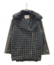 GRACE CLASS（グレースクラス）の古着「ラメツイードライダースジャケット」｜ブラック