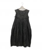 COMME des GARCONS COMME des GARCONSコムデギャルソン コムデギャルソン）の古着「断ち切りデニムジャンパースカート」｜ブラック