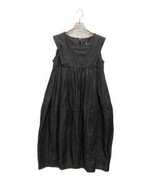 COMME des GARCONS COMME des GARCONS（コムデギャルソン コムデギャルソン）の古着「断ち切りデニムジャンパースカート」｜ブラック