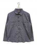 DOG TOWNドッグ タウン）の古着「ワークシャツ」｜ネイビー×ホワイト