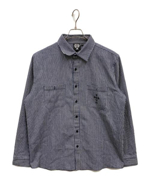 DOG TOWN（ドッグ タウン）DOG TOWN (ドッグ タウン) ワークシャツ ネイビー×ホワイト サイズ:XLの古着・服飾アイテム