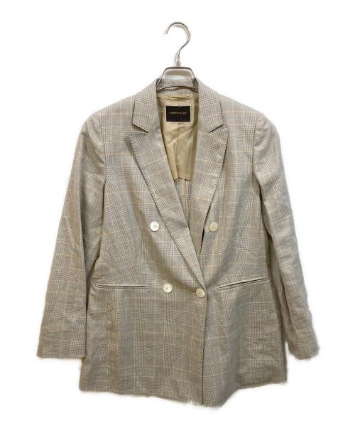 TOMORROW LAND collection（トゥモローランドコレクション）TOMORROW LAND collection (トゥモローランドコレクション) フラットブルー ダブルブレストジャケット ベージュ サイズ:38の古着・服飾アイテム