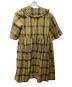 GANNI (ガニー) ピーターパンカラーチェックワンピース　6369 ベージュ×ネイビー サイズ:S/M：15000円