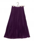DRAWERドゥロワー）の古着「18Gウールフリンジプリーツスカート」｜パープル