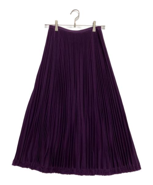 DRAWER（ドゥロワー）DRAWER (ドゥロワー) 18Gウールフリンジプリーツスカート パープル サイズ:FREEの古着・服飾アイテム