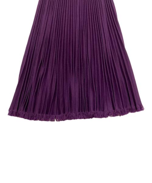 DRAWER（ドゥロワー）DRAWER (ドゥロワー) 18Gウールフリンジプリーツスカート パープル サイズ:FREEの古着・服飾アイテム