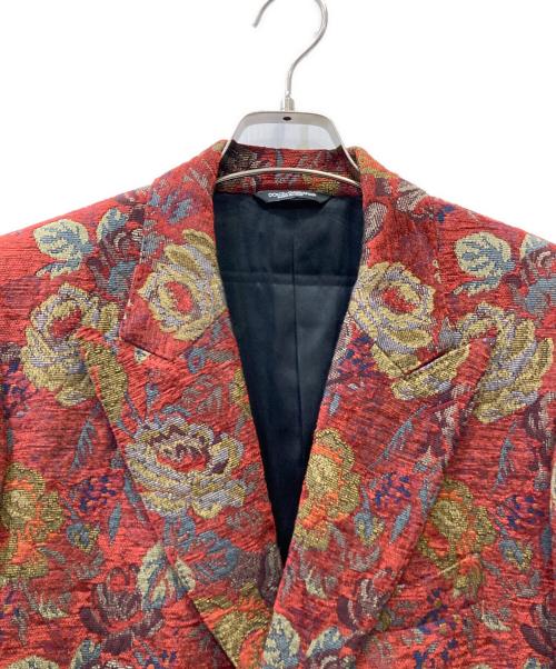 DOLCE & GABBANA（ドルチェ＆ガッバーナ）DOLCE & GABBANA (ドルチェ＆ガッバーナ) ジャガードチェスターコート レッド サイズ:48の古着・服飾アイテム