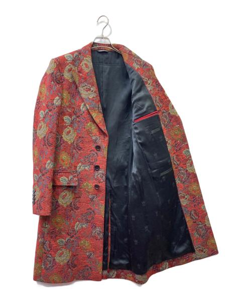 DOLCE & GABBANA（ドルチェ＆ガッバーナ）DOLCE & GABBANA (ドルチェ＆ガッバーナ) ジャガードチェスターコート レッド サイズ:48の古着・服飾アイテム