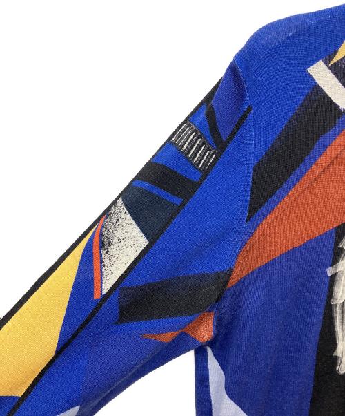 VERSACE（ヴェルサーチェ）VERSACE (ヴェルサーチェ) 総柄ニット ブルー サイズ:46の古着・服飾アイテム