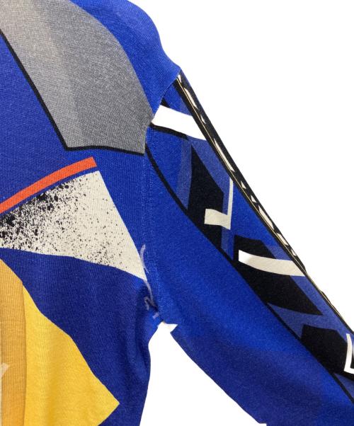 VERSACE（ヴェルサーチェ）VERSACE (ヴェルサーチェ) 総柄ニット ブルー サイズ:46の古着・服飾アイテム