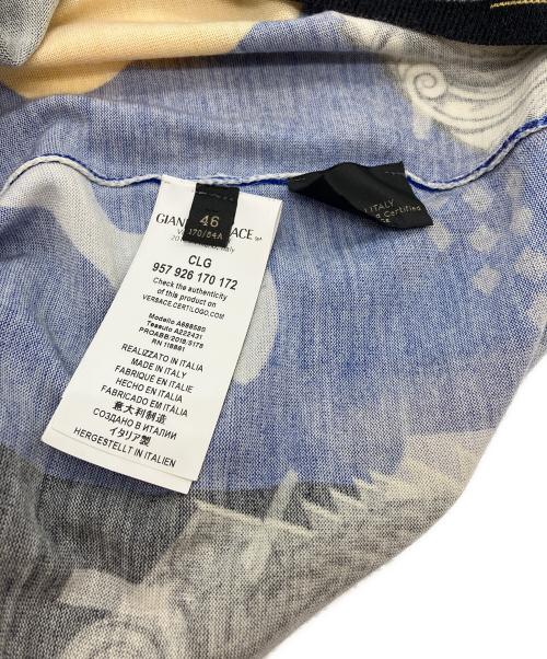 VERSACE（ヴェルサーチェ）VERSACE (ヴェルサーチェ) 総柄ニット ブルー サイズ:46の古着・服飾アイテム