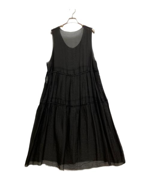 eunoia（ユノイア）eunoia (ユノイア) レイヤード メッシュ タック ドレス ブラック サイズ:Freeの古着・服飾アイテム