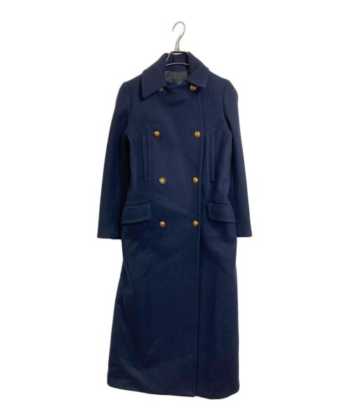 VERMEIL par iena（ヴェルメイユ パー イエナ）VERMEIL par iena (ヴェルメイユ パー イエナ) メルトンミリタリーロングコート　ロングコート　ウールコート　日本製 ネイビー サイズ:38の古着・服飾アイテム