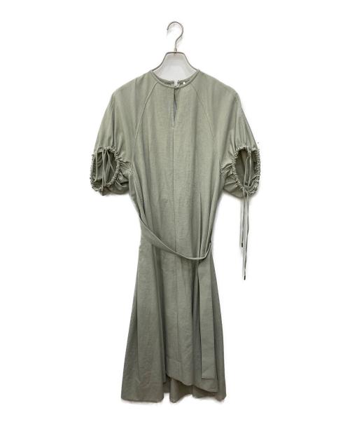 tactor（タクター）tactor (タクター) リネン混ギャザーワンピース カーキ サイズ:SIZE 0の古着・服飾アイテム