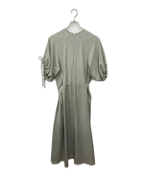 tactor（タクター）tactor (タクター) リネン混ギャザーワンピース カーキ サイズ:SIZE 0の古着・服飾アイテム