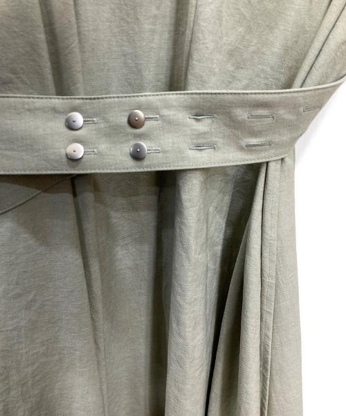 tactor（タクター）tactor (タクター) リネン混ギャザーワンピース カーキ サイズ:SIZE 0の古着・服飾アイテム