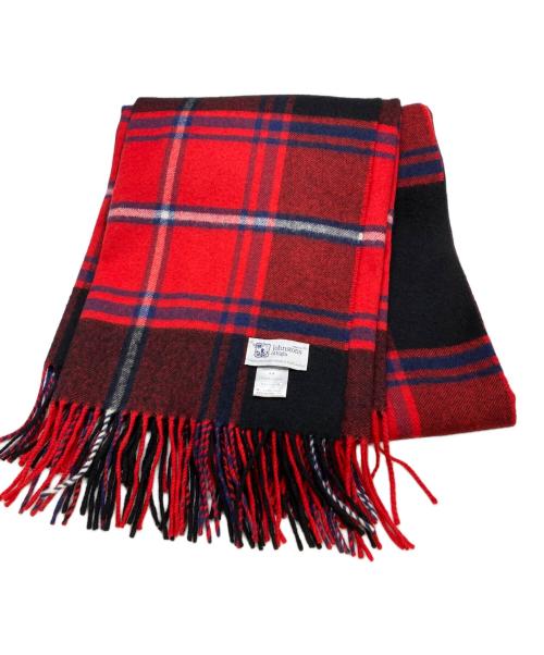 JOHNSTONS OF ELGIN（ジョンストンズオブエルガン）JOHNSTONS OF ELGIN (ジョンストンズオブエルガン) 大判カシミヤストール レッドの古着・服飾アイテム