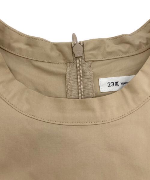 23区（ニジュウサンク）23区 (ニジュウサンク) コンパクトライトクロス ピンタック チュニックワンピース ベージュ サイズ:46の古着・服飾アイテム