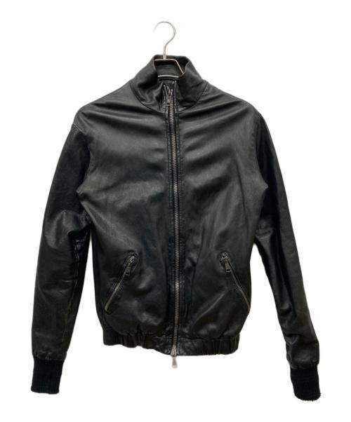 GIORGIO BRATO（ジョルジョブラッド）GIORGIO BRATO (ジョルジョブラッド) カウレザージャケット ブラック サイズ:48の古着・服飾アイテム