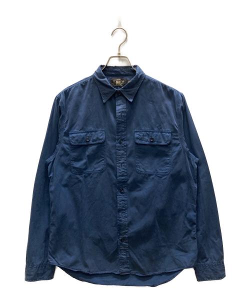 RRL（ダブルアールエル）RRL (ダブルアールエル) ダブルフラップワークシャツ ブルー サイズ:SIZE Mの古着・服飾アイテム