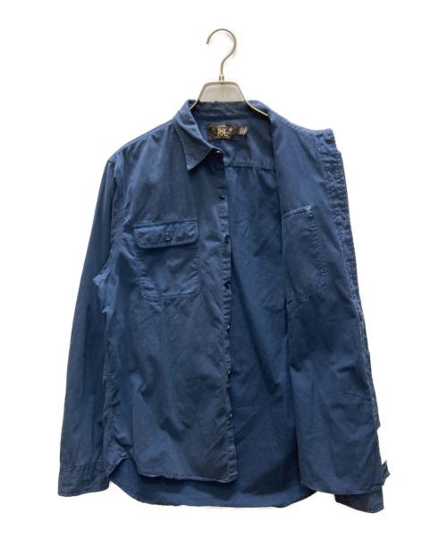 RRL（ダブルアールエル）RRL (ダブルアールエル) ダブルフラップワークシャツ ブルー サイズ:SIZE Mの古着・服飾アイテム