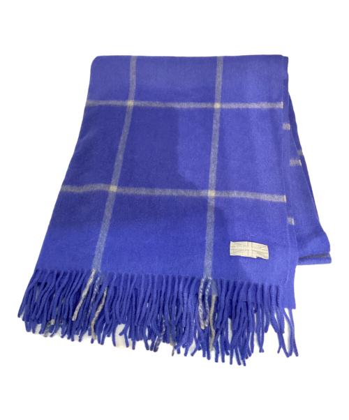 JOSHUA ELLIS（ジョシュア エリス）Joshua Ellis (ジョシュア エリス) カシミヤチェック大判マフラー ライトブルー サイズ:表記なしの古着・服飾アイテム