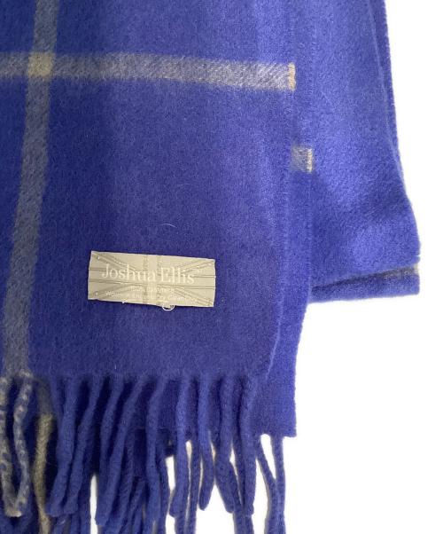 JOSHUA ELLIS（ジョシュア エリス）Joshua Ellis (ジョシュア エリス) カシミヤチェック大判マフラー ライトブルー サイズ:表記なしの古着・服飾アイテム