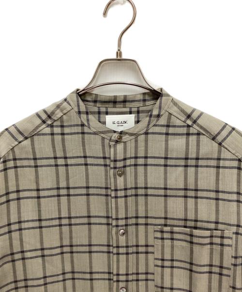 LE GLAZIK（ル グラジック）LE GLAZIK (ル グラジック) ウールチェック バンドカラーシャツワンピース グレー サイズ:36の古着・服飾アイテム