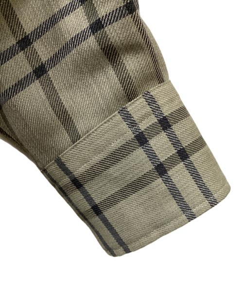 LE GLAZIK（ル グラジック）LE GLAZIK (ル グラジック) ウールチェック バンドカラーシャツワンピース グレー サイズ:36の古着・服飾アイテム