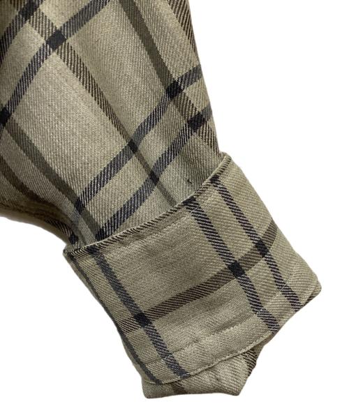 LE GLAZIK（ル グラジック）LE GLAZIK (ル グラジック) ウールチェック バンドカラーシャツワンピース グレー サイズ:36の古着・服飾アイテム