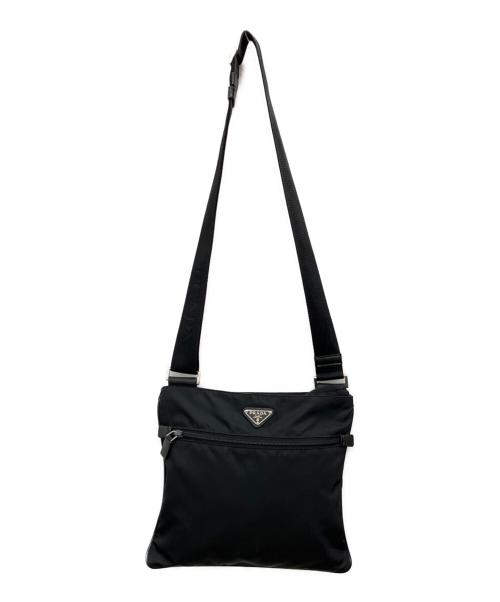 PRADA（プラダ）PRADA (プラダ) ナイロンショルダーバッグ ブラックの古着・服飾アイテム