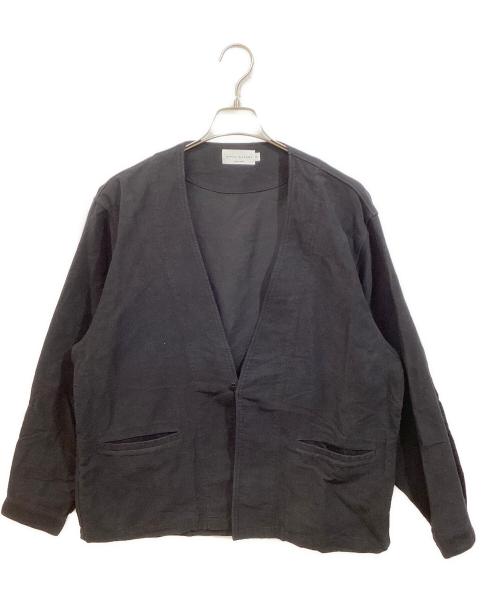 Manual Alphabet（マニュアル アルファベット）MANUAL ALPHABET (マニュアル アルファベット) Cotton Suede Cardigan ブラック サイズ:3の古着・服飾アイテム