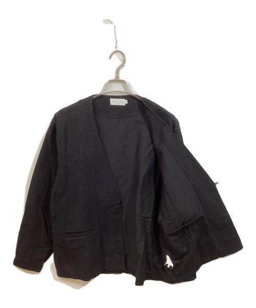 Manual Alphabet（マニュアル アルファベット）MANUAL ALPHABET (マニュアル アルファベット) Cotton Suede Cardigan ブラック サイズ:3の古着・服飾アイテム