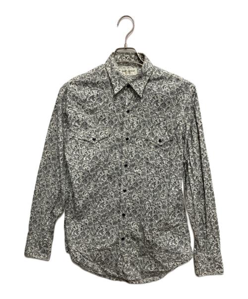 Saint Laurent Paris（サンローランパリ）Saint Laurent Paris (サンローランパリ) 総柄シャツ グレー サイズ:Mの古着・服飾アイテム