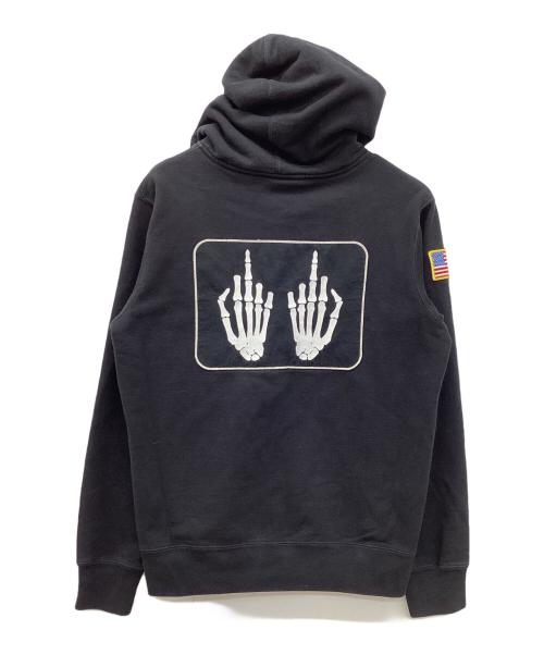 SUPREME（シュプリーム）SUPREME (シュプリーム) Hysteric Glamour (ヒステリックグラマー) 17AW　Patches Zip Up Sweatshirt　コラボパッチ付ジップアップパーカー ブラック サイズ:Mの古着・服飾アイテム