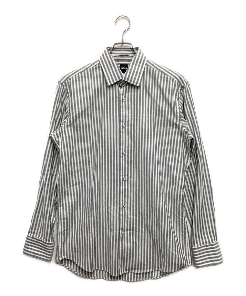 BOSS（ボス）BOSS (ボス) レギュラーフィットシャツ グレー サイズ:Mの古着・服飾アイテム