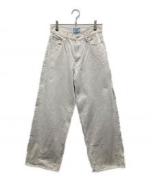 SERGE de bleu（サージ デ ブルー）の古着「KHUFU3 ワイドデニムパンツ」｜アイボリー